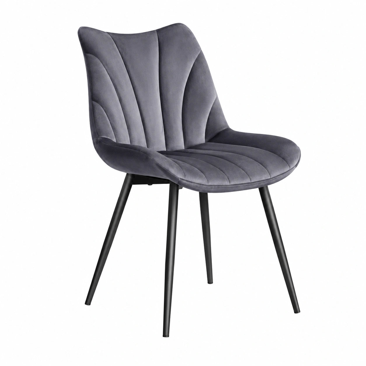 Esszimmerstühle – 4er-Set, gepolstert, mit Rückenlehne, aus Samt, Dunkelgrau, für Esszimmer, Küche und Wohnzimmer