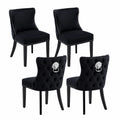 Esszimmerstühle – 4er-Set, gepolstert, aus Samt, Schwarz, für Wohnzimmer