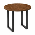Küchentisch – 80 × 2,5 cm, moderner Stil, runde Form, aus Massivholz und Eichenholz, Dunkelbraun