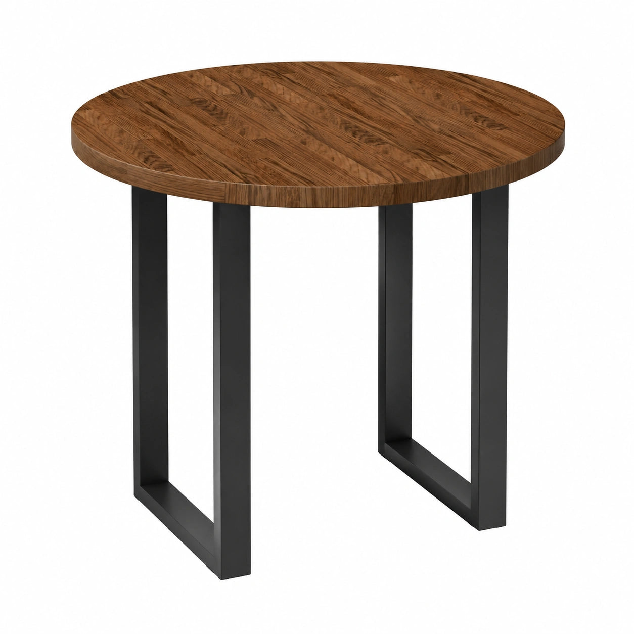 Küchentisch – 80 × 2,5 cm, moderner Stil, runde Form, aus Massivholz und Eichenholz, Dunkelbraun