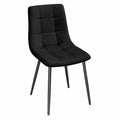 Esszimmerstühle – 4er-Set, gepolstert, mit Rückenlehne, Schwarz, für Esszimmer, Küche und Wohnzimmer