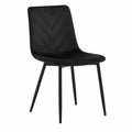 Esszimmerstühle – 4er-Set, moderner Stil, mit Rückenlehne, aus Samt, Schwarz, für Esszimmer, Küche und Wohnzimmer