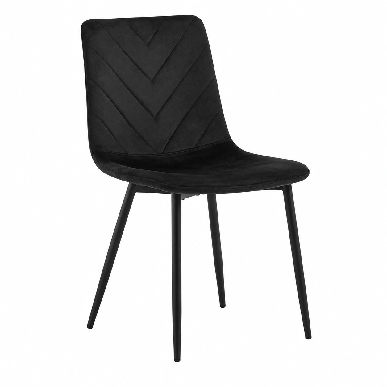 Esszimmerstühle – 4er-Set, moderner Stil, mit Rückenlehne, aus Samt, Schwarz, für Esszimmer, Küche und Wohnzimmer