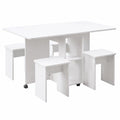 Esstisch – mit 4 Stühlen, 120 × 80 × 80 cm, klappbar, mit Ablagen, mit Rollen, für Esszimmer und Küche