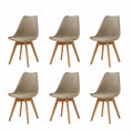 Esszimmerstühle – 6er-Set, gepolstert, aus Buchenholz und Holz