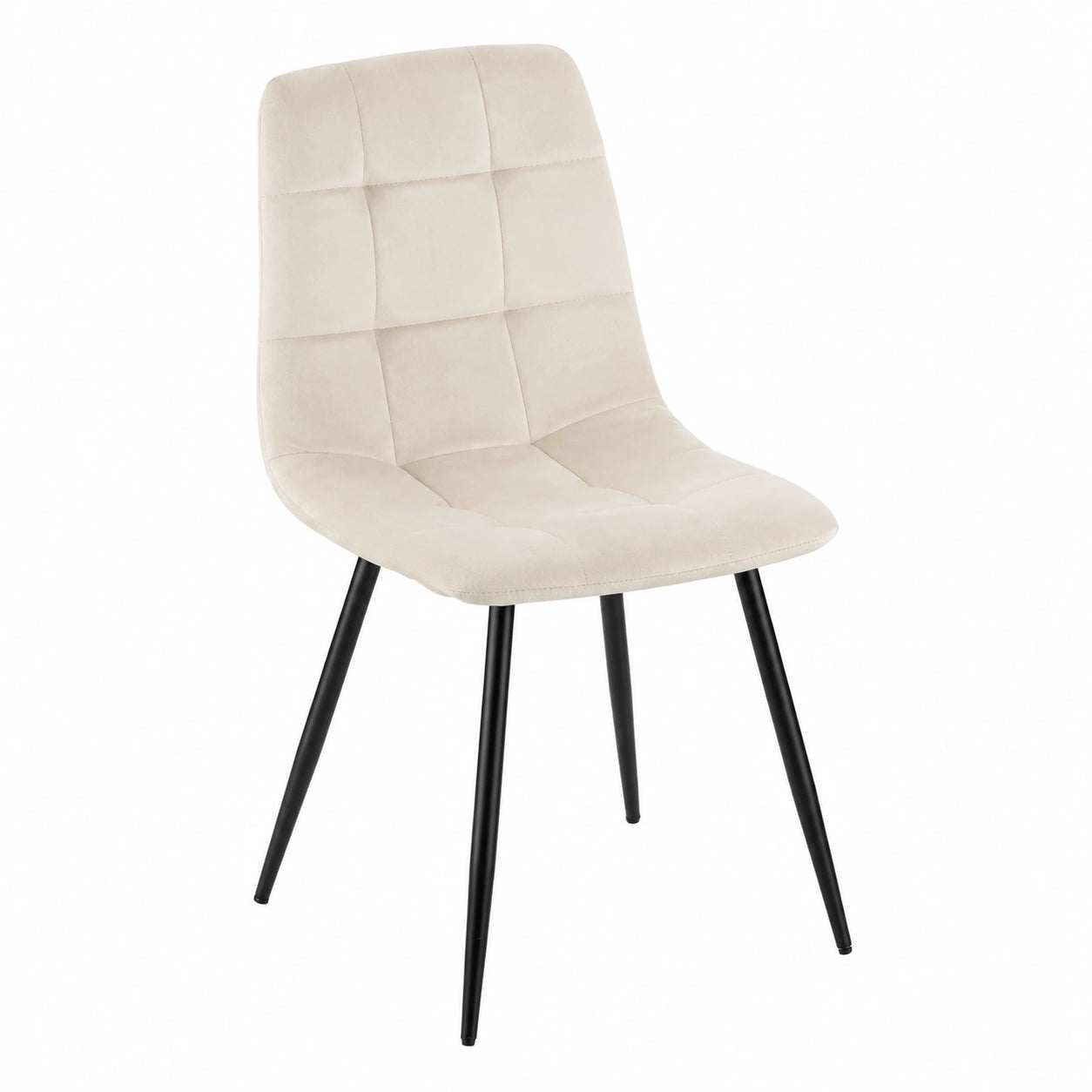 Esszimmerstuhl – 4er-Set, moderner Stil, gepolstert, aus Samt, Beige, für Esszimmer