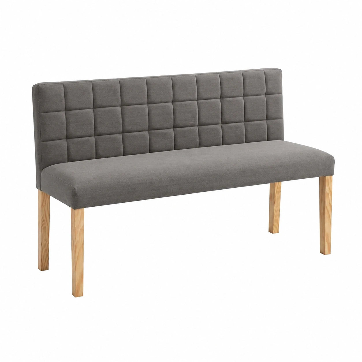 Sitzbank – 140 cm, aus Stoff, Grau, für Esszimmer, Küche und Wohnzimmer