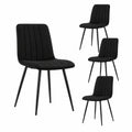 Esszimmerstühle – 4er-Set, gepolstert, aus Samt, Schwarz, für Büro