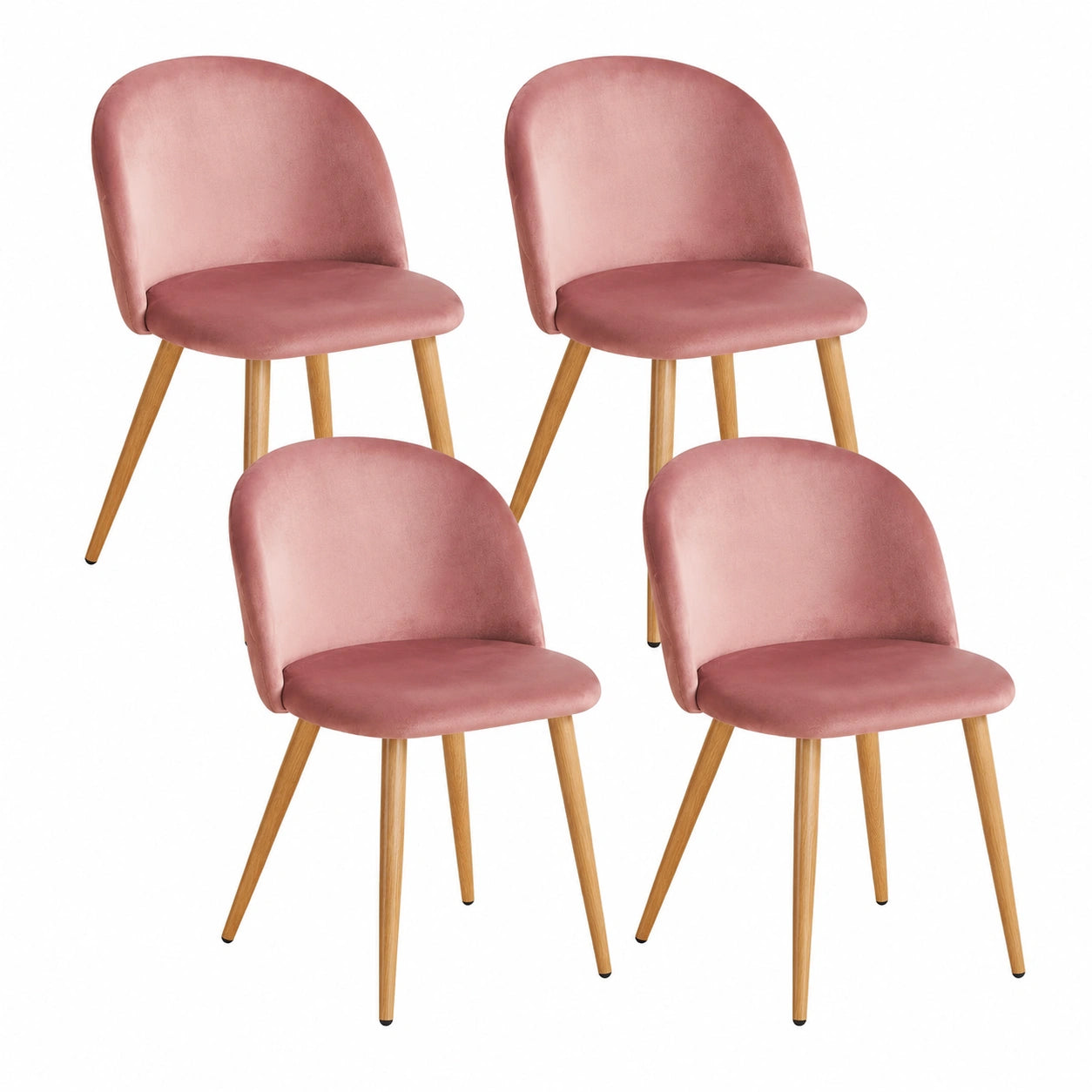 Esszimmerstühle – 2er-Set, skandinavischer Stil, gepolstert, aus Samt, Rosa, für Esszimmer