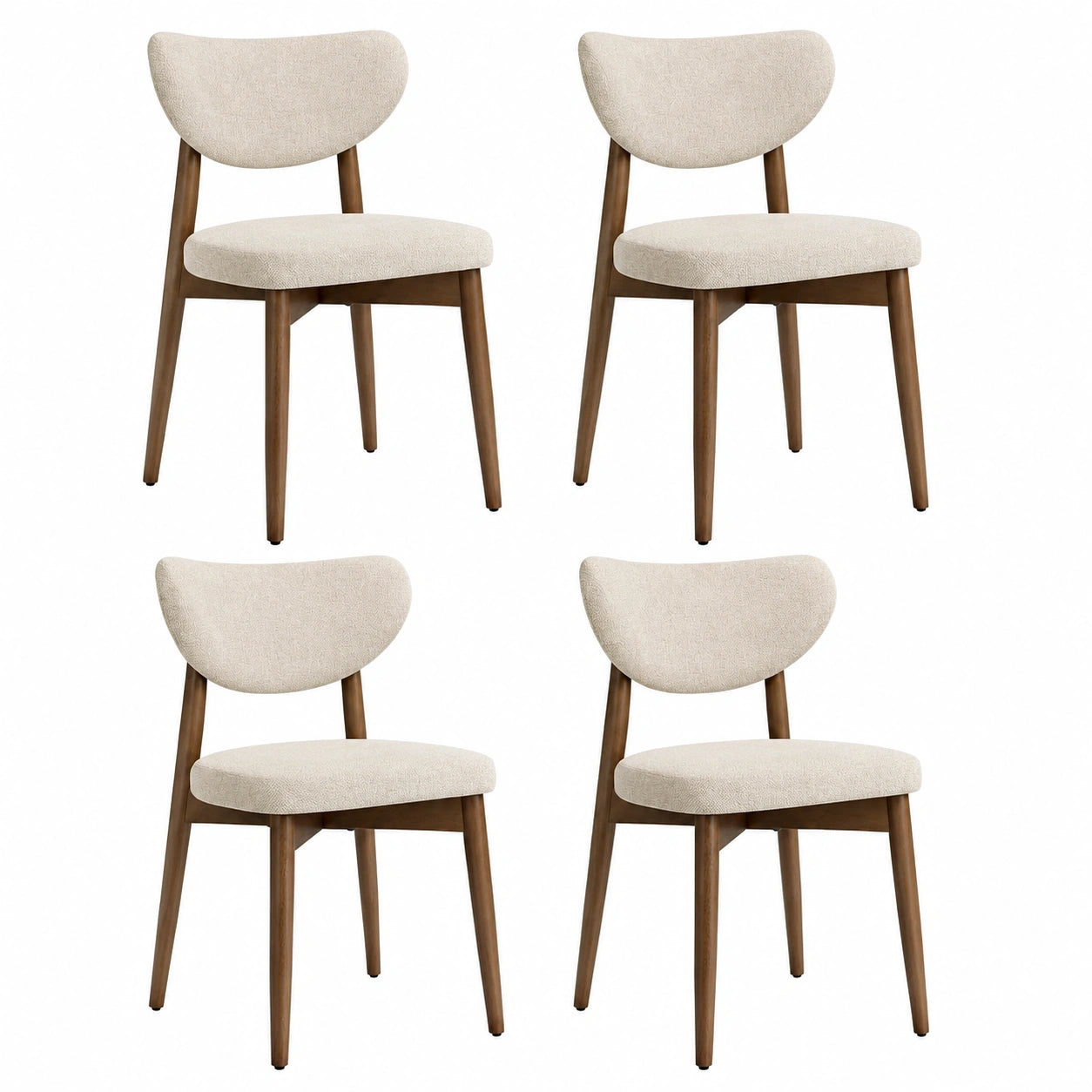 Esszimmerstuhl – 4er-Set, moderner Stil, gepolstert, mit Rückenlehne, für Küche