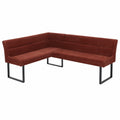 Eckbank – 159 × 210 cm, aus Stoff und Metall, Rot