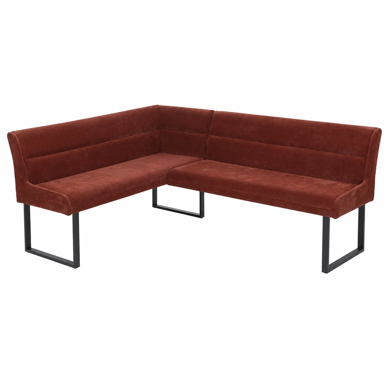 Eckbank – 159 × 210 cm, aus Stoff und Metall, Rot