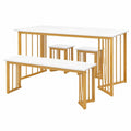 Esstisch – 4-teilig, 150 × 80 × 75 cm, moderner Stil, rechteckige Form, aus Metall, für Esszimmer, Küche und Wohnzimmer